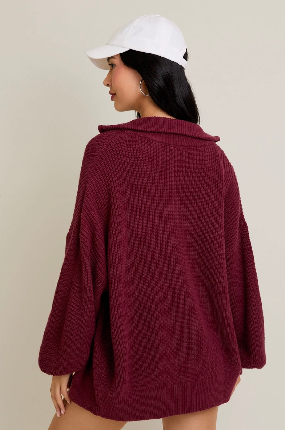 Zip Up Oversized Cardigan